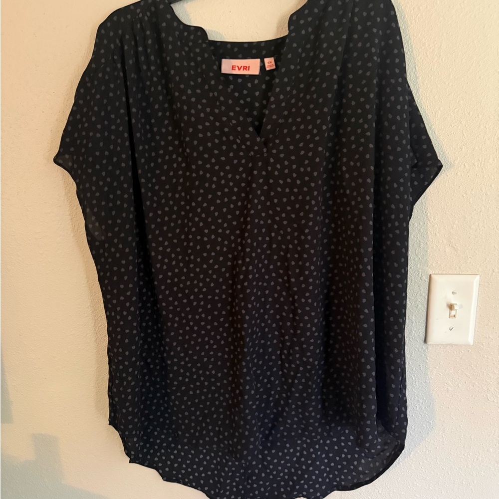 EVRI Black Patterned Blouse